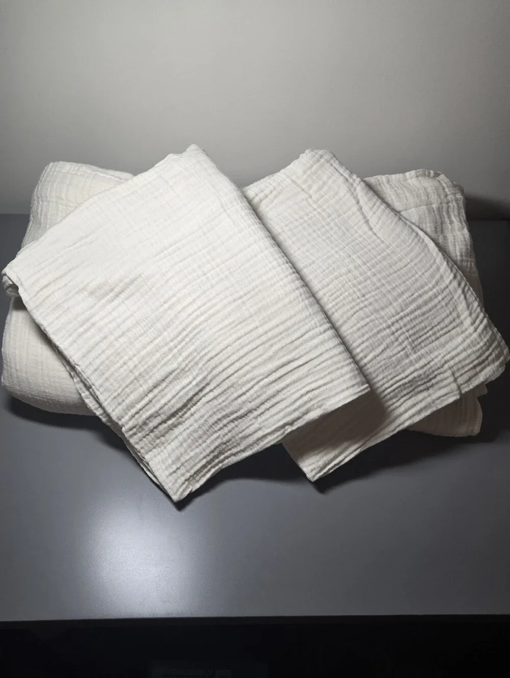 QUINCE Airy Cotton Gauze Duvet Cover with 2 Shams Queen, Organic UNDYED, Natural
